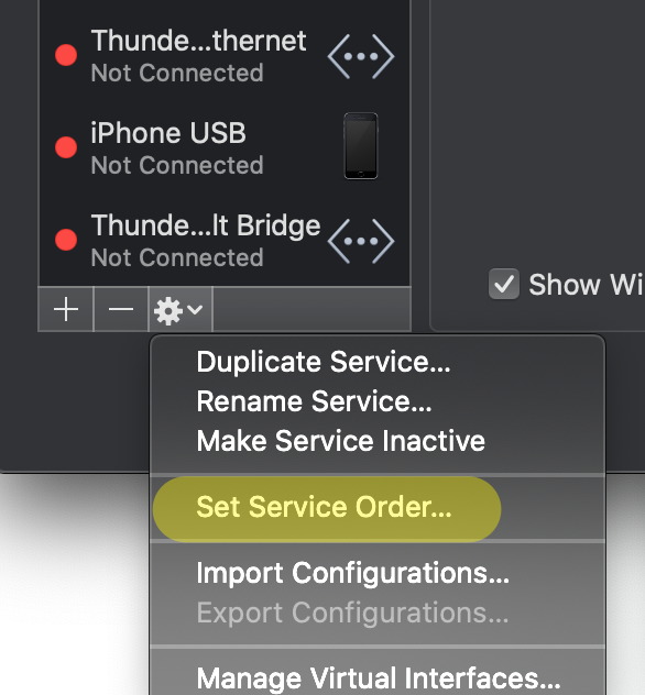 macOS Network System Preferences